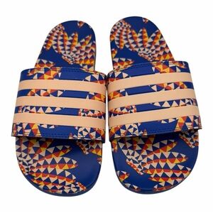 adidas Blue and Multicolor Patterned Sandals